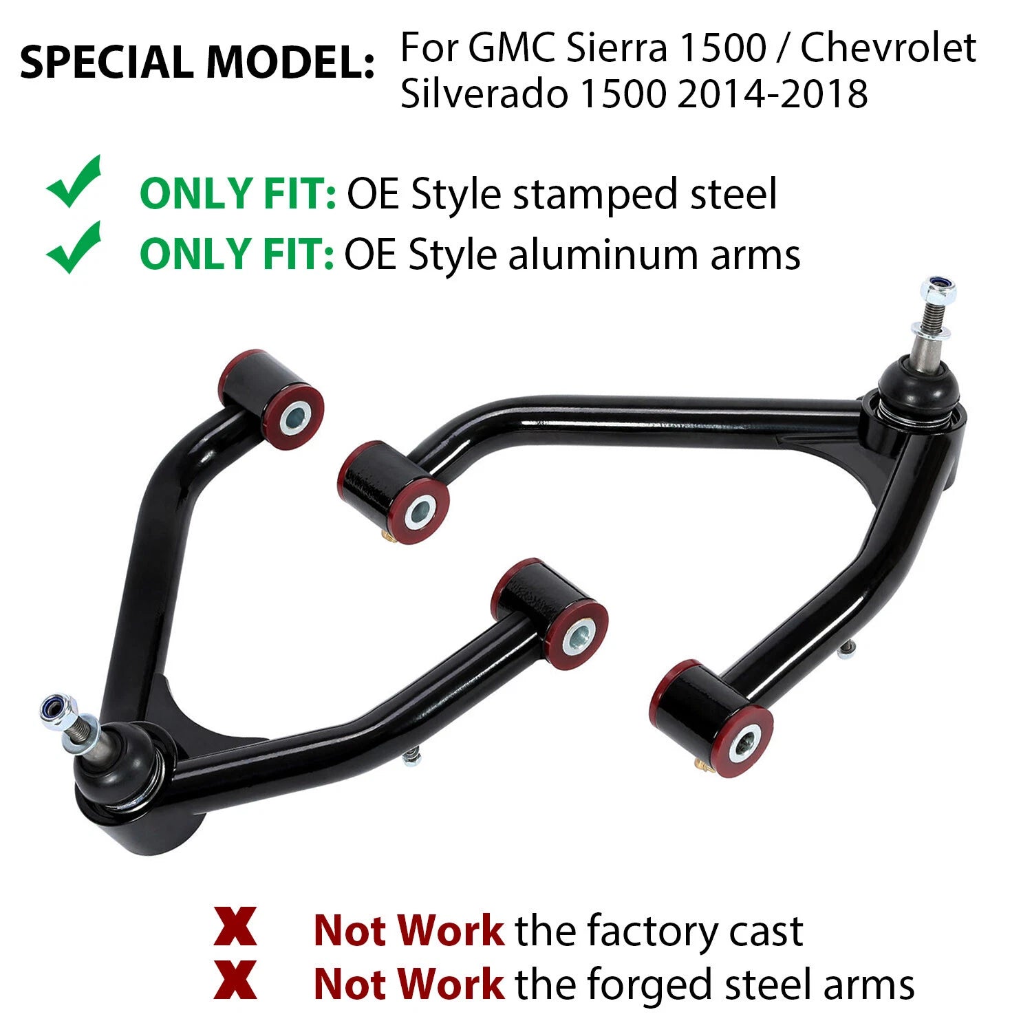 2-4'' Upper Control Arm Lift Kits for Chevy Silverado GMC 1500 (2014–2018)