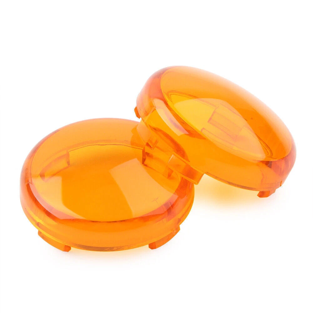 2X Yellow Turn Signal Lens Light Cover for Harley Touring Softail Dyna