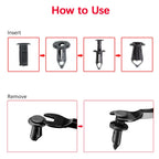 Set of 100 Plastic Rivets for Car Fender Bumper Clips (Universal)