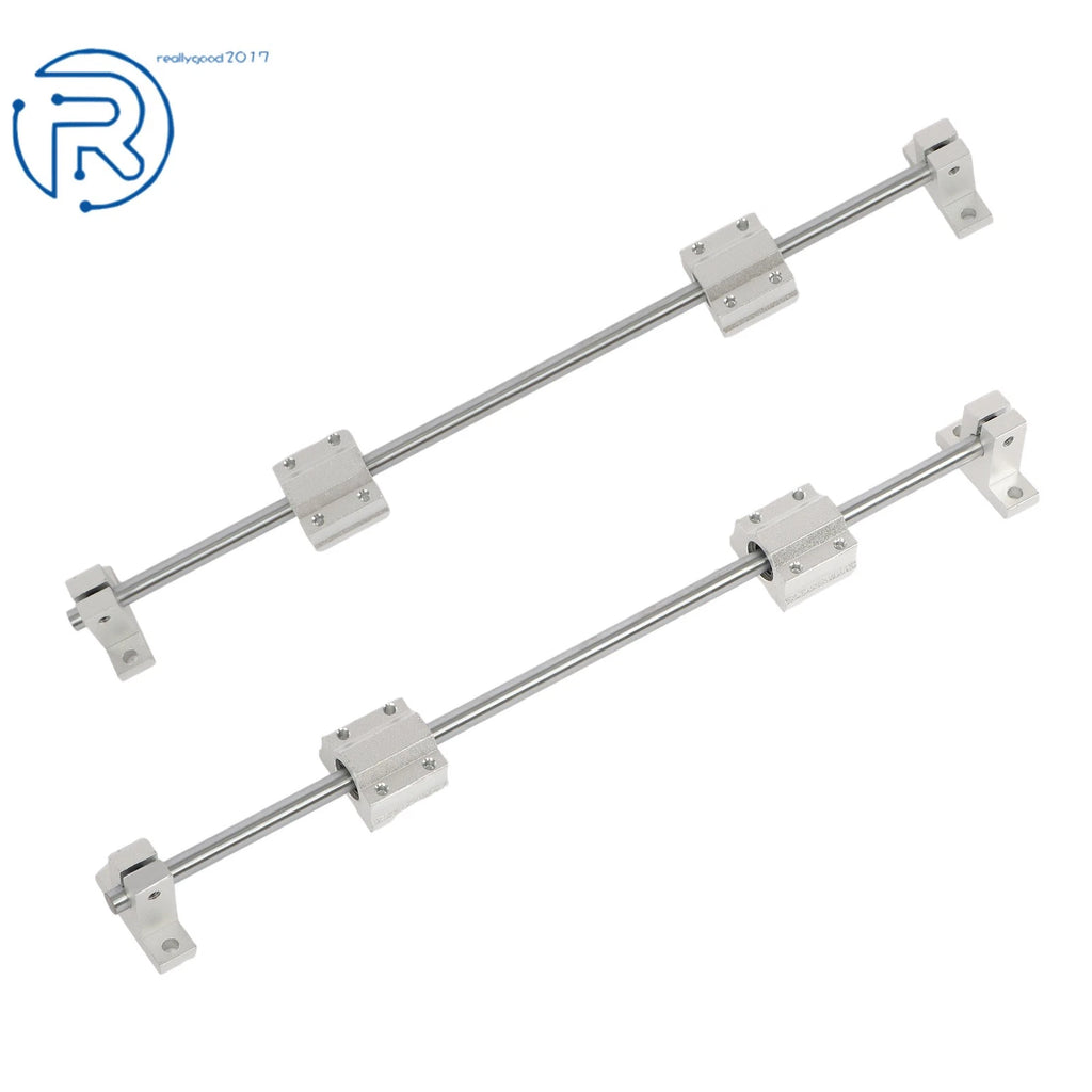 2Pcs 8mm Linear Motion Rail Shaft w/ 4 SCS8UU Bearings & SK8 Support