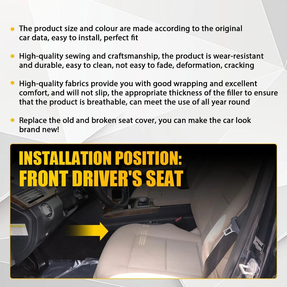 Driver Side Bottom Seat Cover for Mercedes Benz E350 E550 (2010–2014) Beige