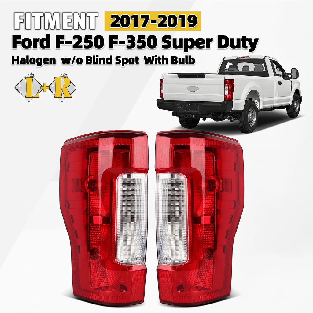 Halogen Tail Lights Pair for Ford F-250 Super Duty (2017–2019) W/O BSD