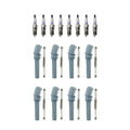 Denso 8 Double Platinum Spark Plugs & NGK Ignition Coil Boots for Ford E-250