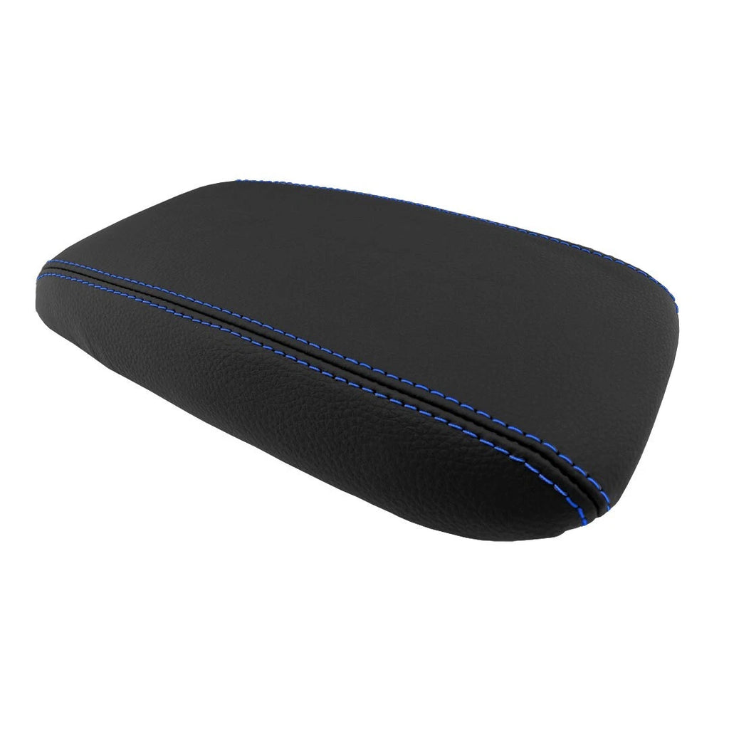 Leather Synthetic Console Armrest Cover for Honda Civic (2012–2015) Blue Stitch