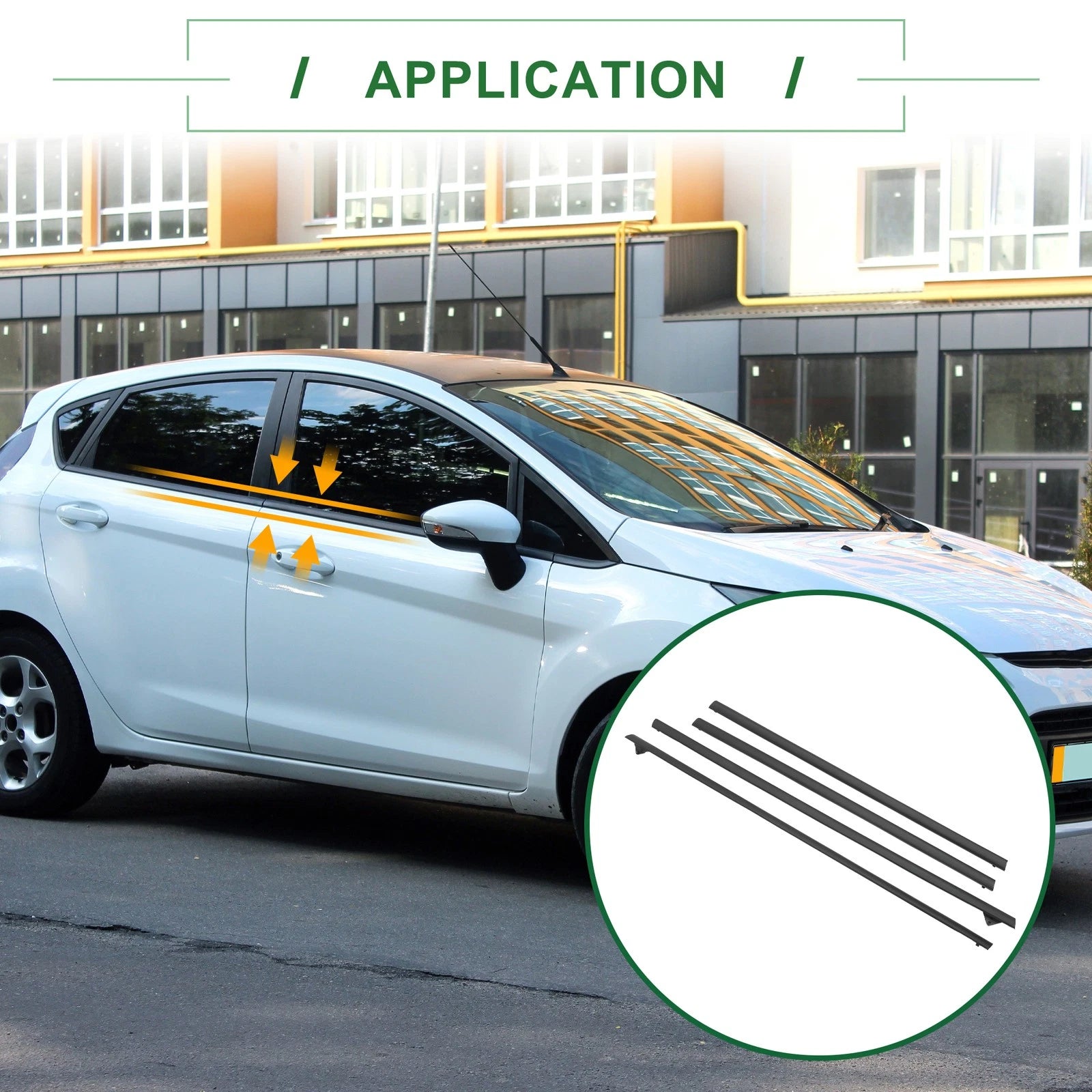 Set of 4 Weatherstrip Window Seal No.DK5150650C for Ford Fiesta (2009–2013)