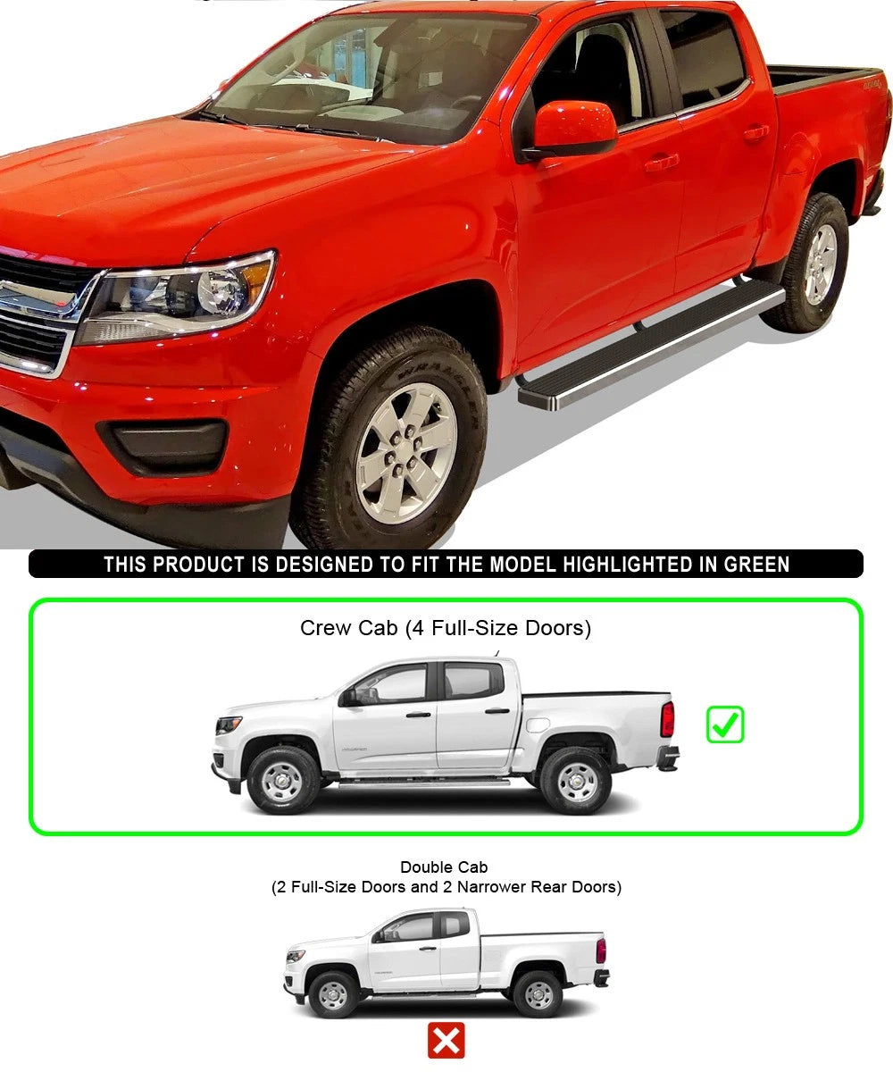 Set of 2 Running Boards for Chevy Colorado GMC Canyon (2015–2026)