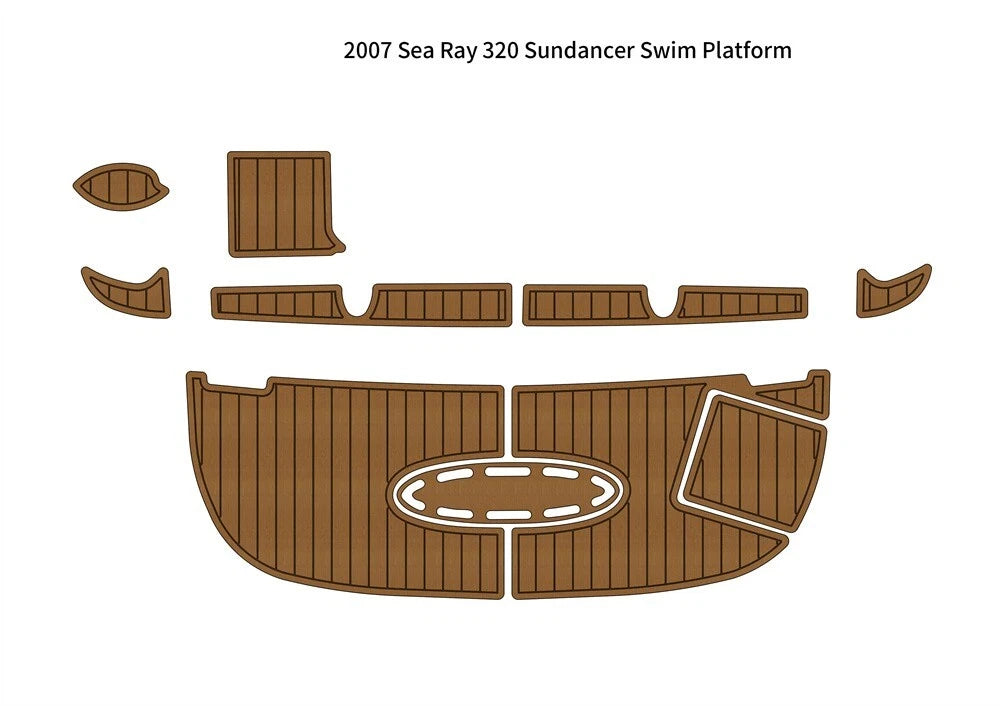 Swim Platform Pad for Sea Ray 320 Sundancer (2007) - EVA Foam Teak Deck Flooring