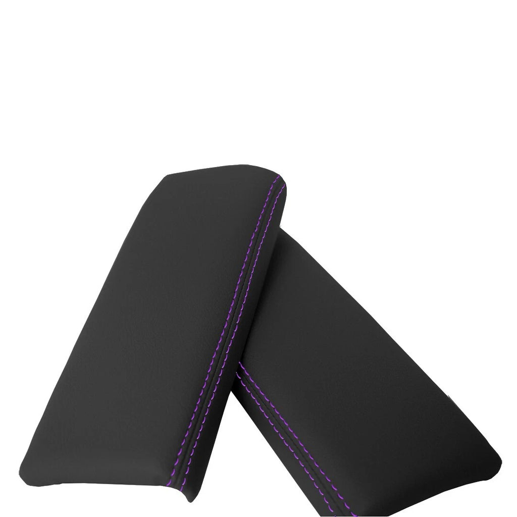 Leather Console Armrest Cover for Mazda CX-9 (2010–2015) Purple Stitch