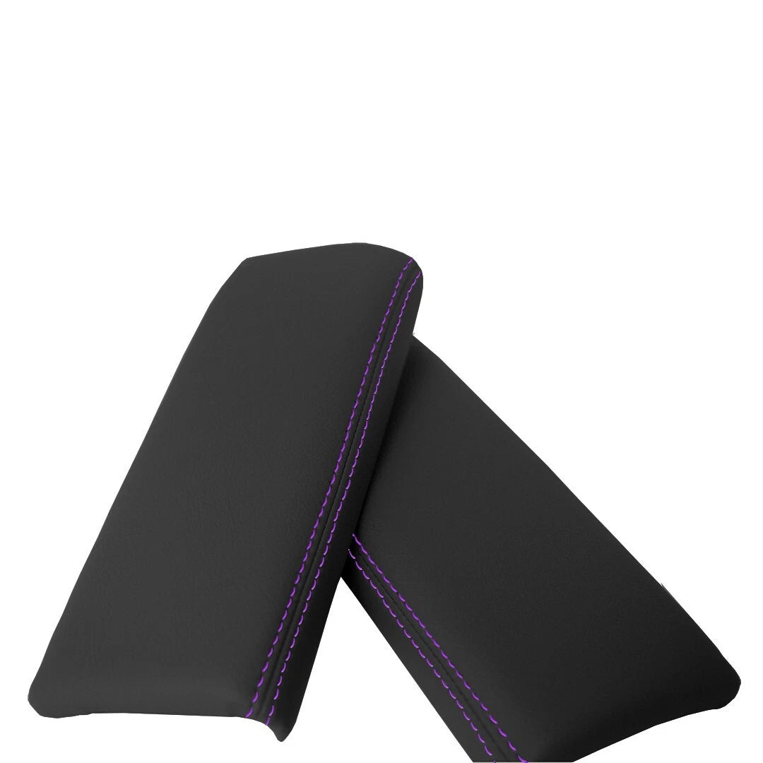 Leather Console Armrest Cover for Mazda CX-9 (2010–2015) Purple Stitch