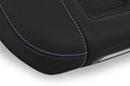 Leather Console Lid Bucket Cover for Chevrolet Silverado (2019–2020) Purple Stitch
