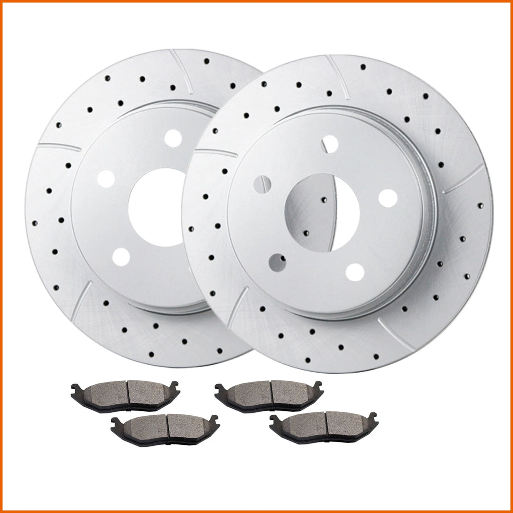 Front Drill Brake Rotors & Ceramic Pads for Dodge Ram 1500 (2006–2018)