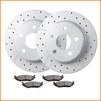 Front Drill Brake Rotors & Ceramic Pads for Dodge Ram 1500 (2006–2018)
