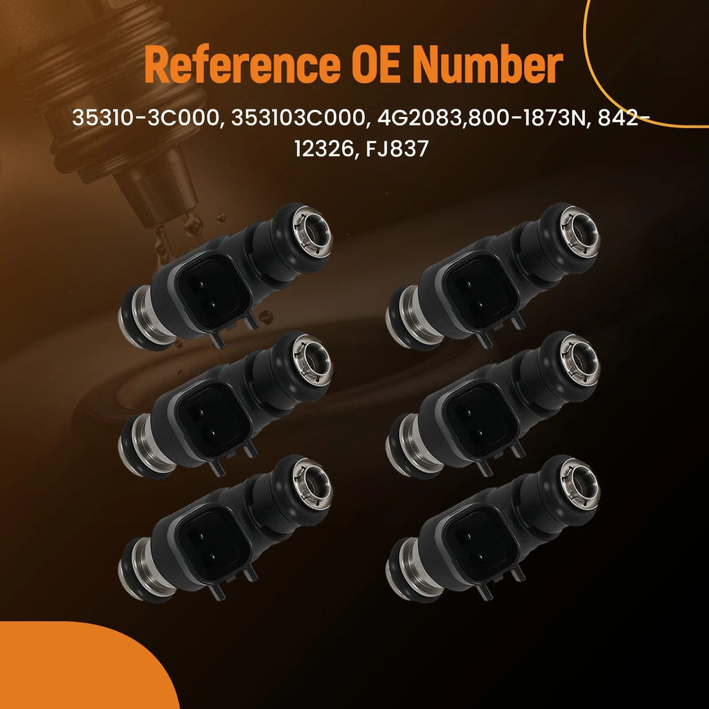 6X Fuel Injectors for Hyundai Veracruz Genesis 3.8L (2007–2014) Kia Amanti 3.8L (2007–2009)