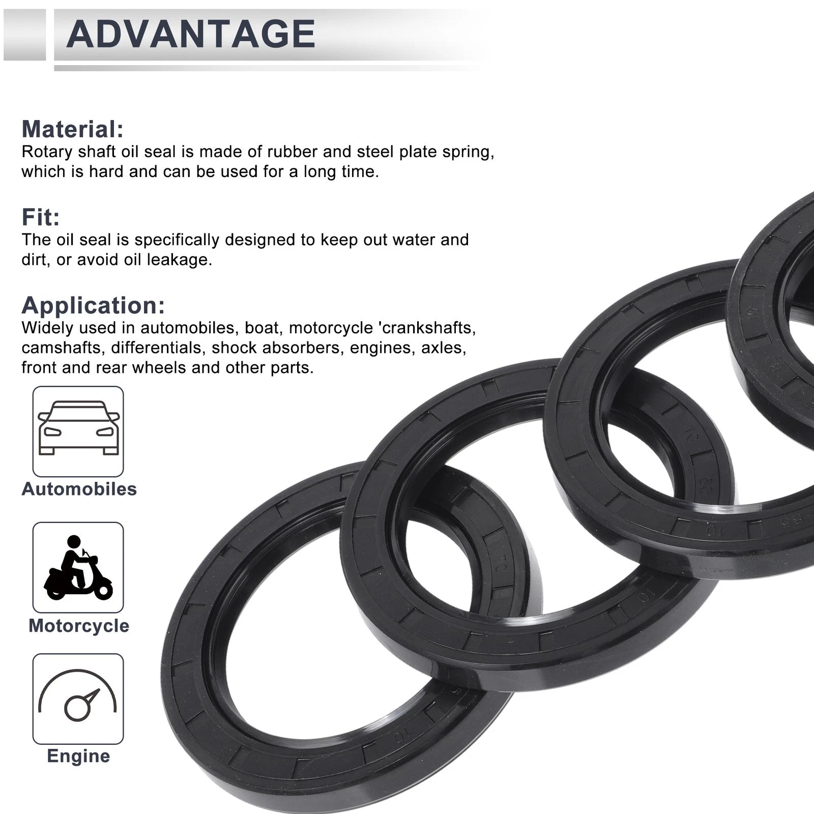 Set of 5 Oil Seal Rotary Shaft Seal NBR Rubber 60x85x10mm