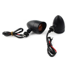 Black Retro Motorcycle Turn Signal Lights for Universal Fit