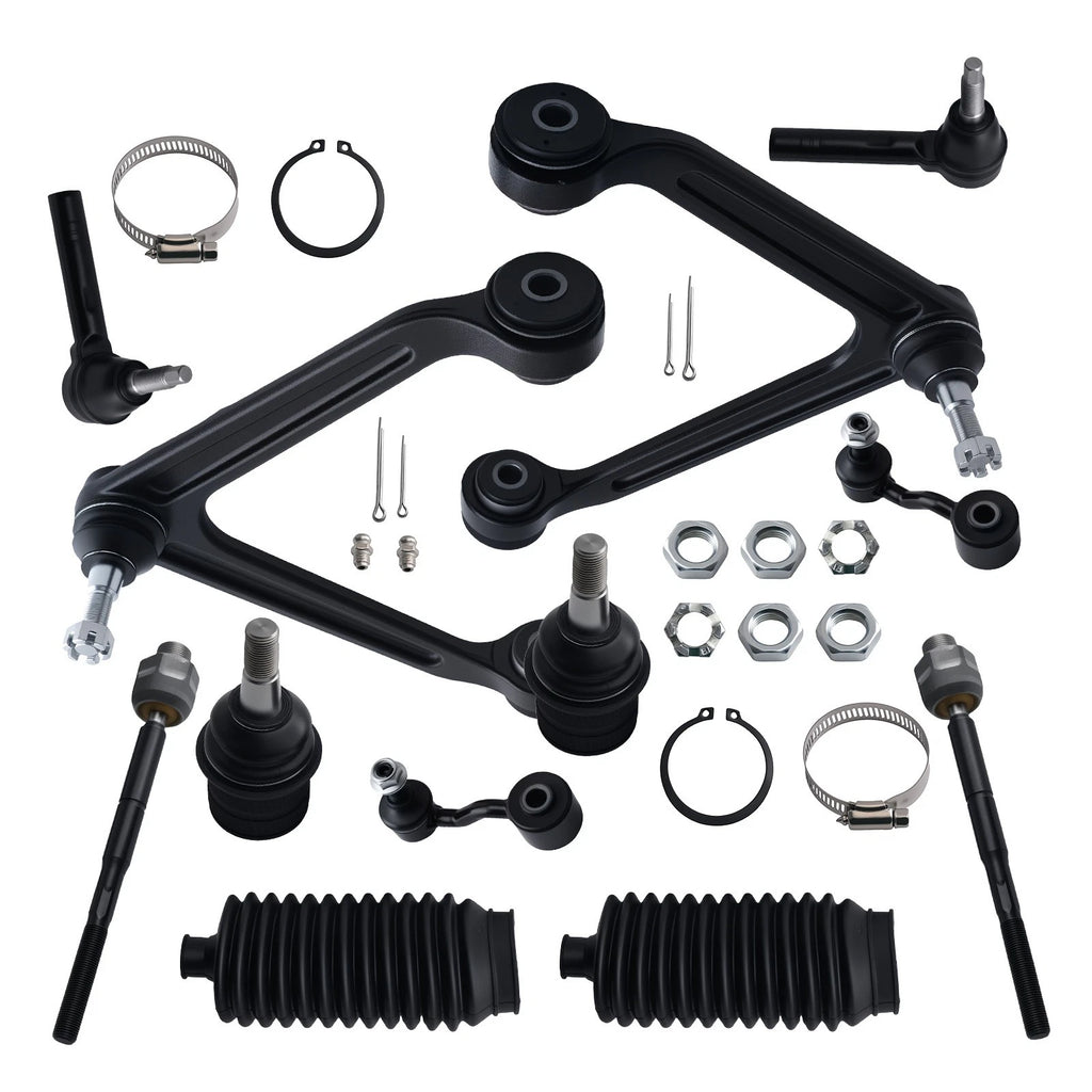 12x Front Control Arm Tie Rod Sway Bar Kit for Dodge Durango Aspen (2004–2009)