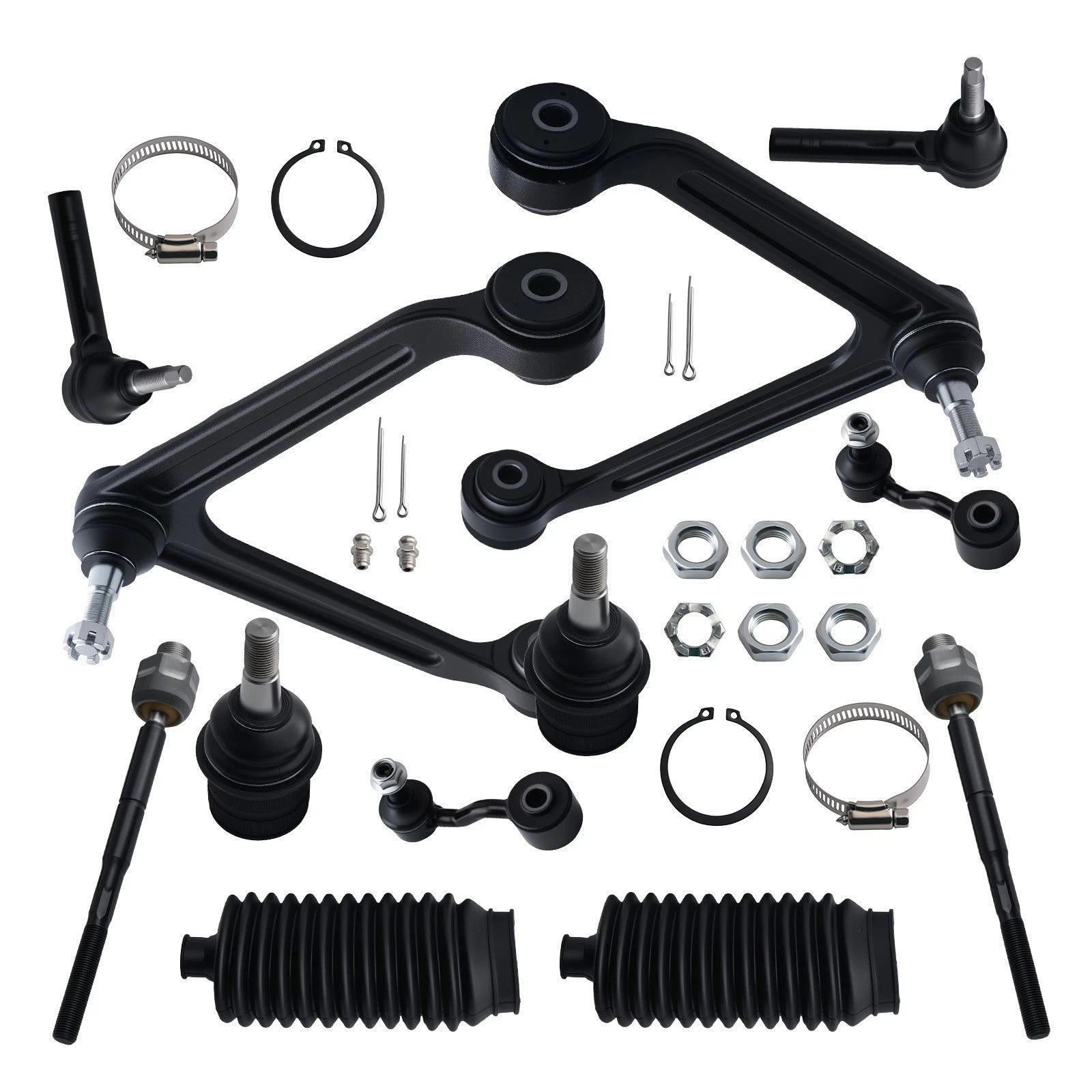 12x Front Control Arm Tie Rod Sway Bar Kit for Dodge Durango Aspen (2004–2009)