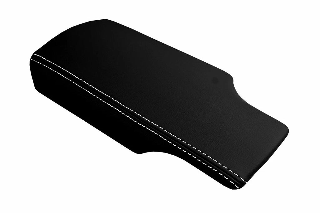Leather Console Lid Armrest Cover for Porsche 987 Cayman (2005–2012) White Stitch