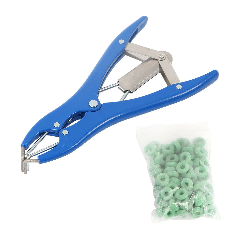 Castration Bander with 100 Rings for Cattle Goat Cow