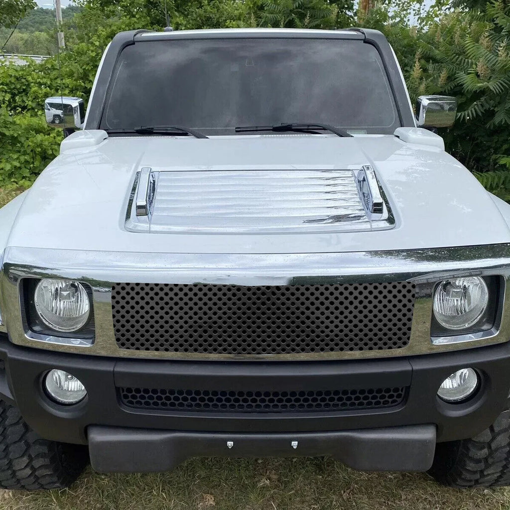 Set of 3 Chrome Hood Deck Vent Panel Handle Covers for Hummer H3 (2006-2010)
