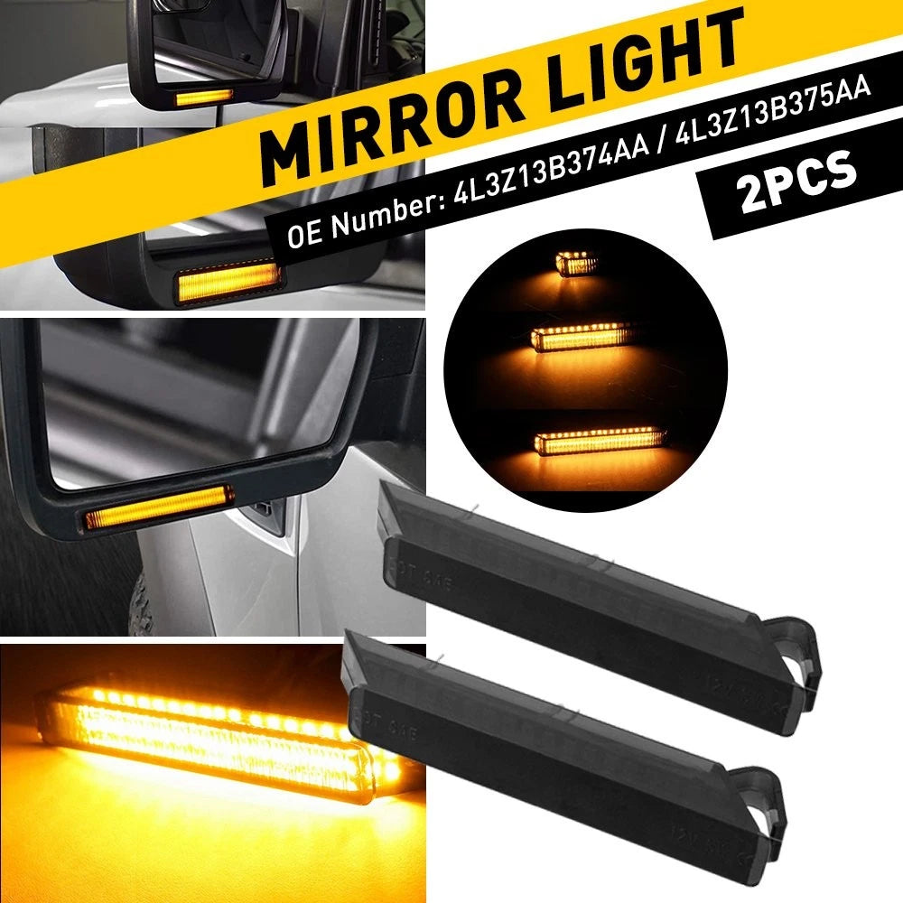 Dynamic LED Smoked Under Side Mirror Turn Signal Lights for Ford F-150 (2004–2014)