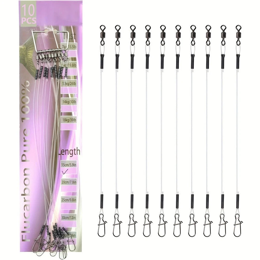 2X Transparent Fluorocarbon Fishing Leaders Line 718kg for Invisible Performance