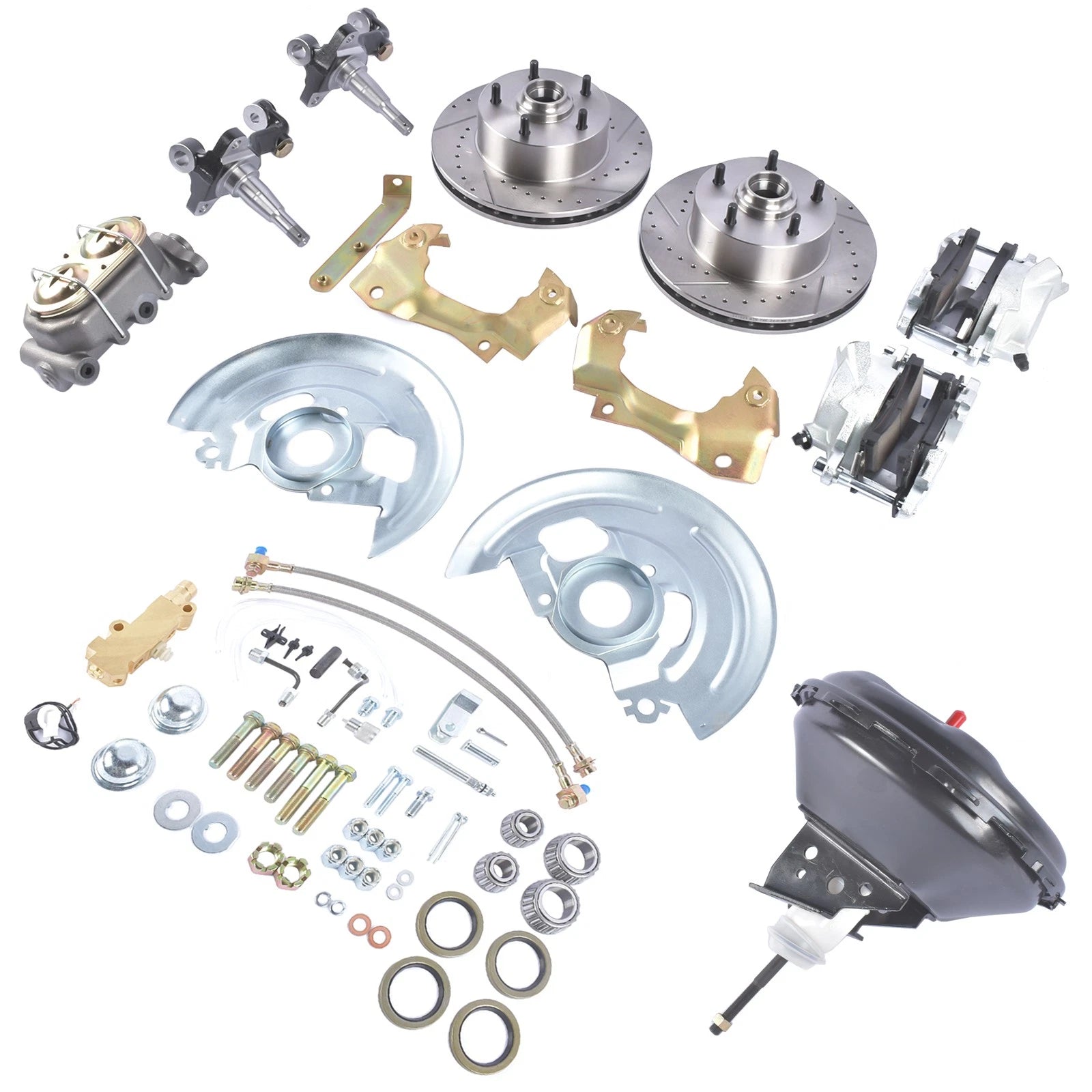 Disc Brake Conversion Kit for GM A (11" Cross Drilled & Slotted)