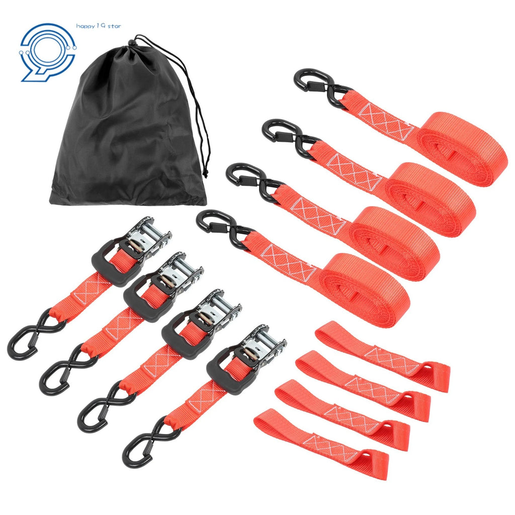 4X Heavy Duty Ratchet Straps 1.6" x 15' (5,208lb Break Strength)