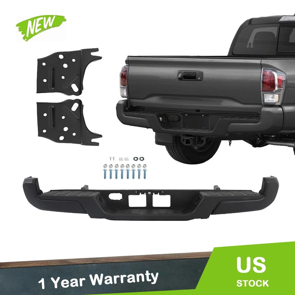 Rear Step Bumper for Toyota Tacoma (2016–2023) - Powdercoated Black Steel