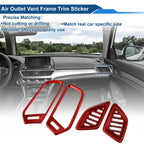 Set of 1 Air Condition Outlet Vent Trim Cover Frame for Honda Accord (2018–2022) Red