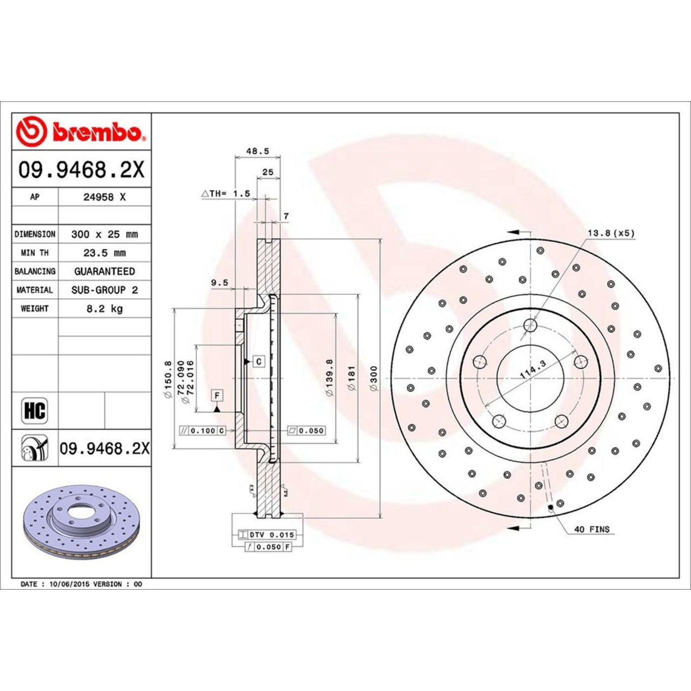 Set of 2 Brembo Brake Discs for BMW 5 Series (2003–2010)