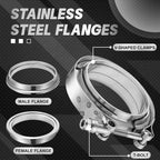 3.5" V-Band Clamp Stainless Steel Flange for Exhaust Pipe (1PC)