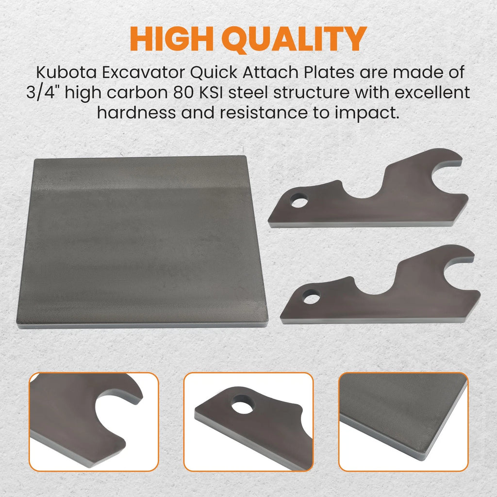 Quick Attach Bucket Ears for Kubota KX040 KX71 KX91 KX121 KX033 U35 (2015–2023)
