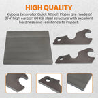 Quick Attach Bucket Ears for Kubota KX040 KX71 KX91 KX121 KX033 U35 (2015–2023)