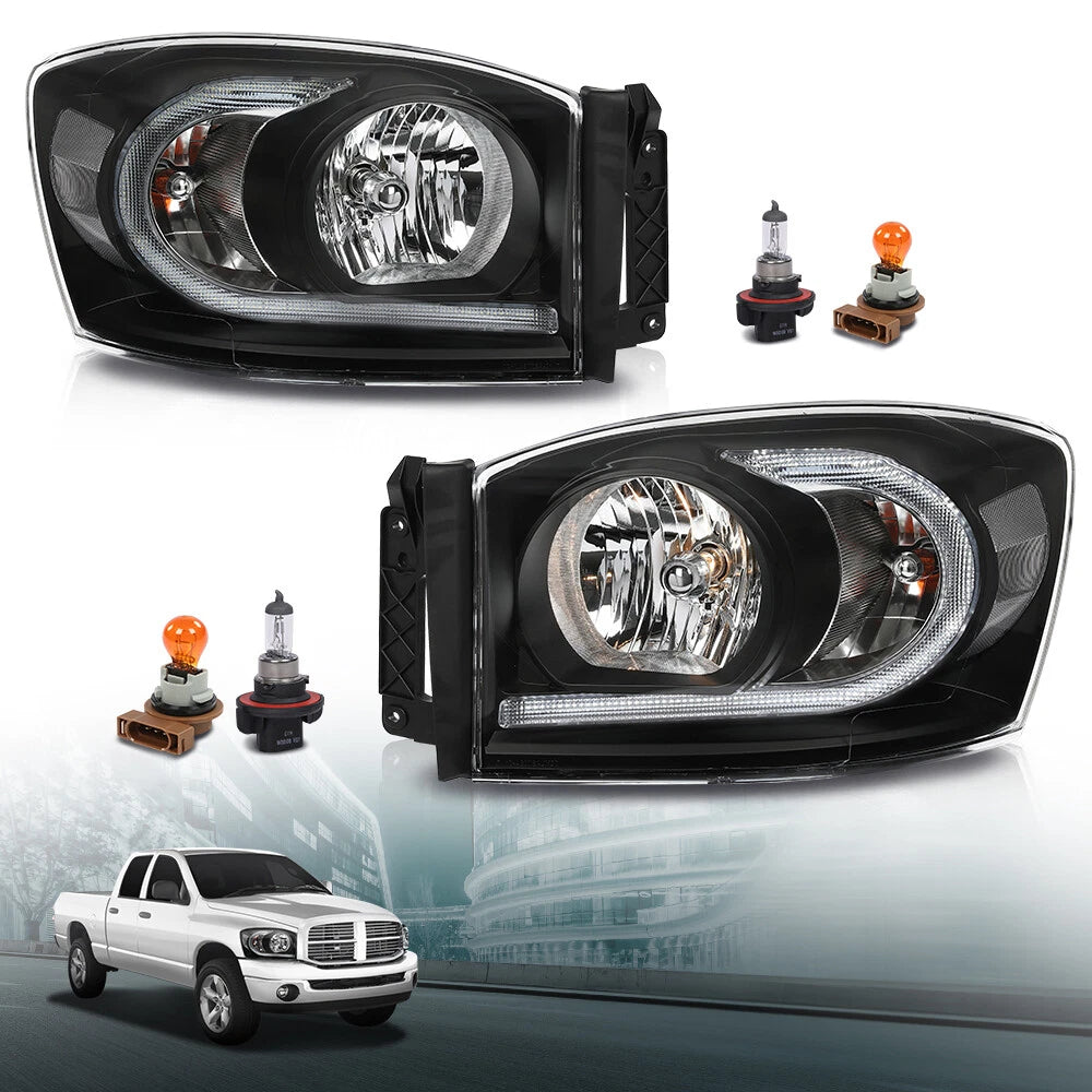 LED DRL Headlights for Dodge Ram 1500 2500 3500 (2006–2009)