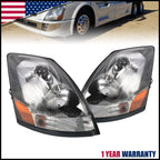 Halogen Headlight Set of 2 for Volvo VNL (2004–2017) Chrome Projector