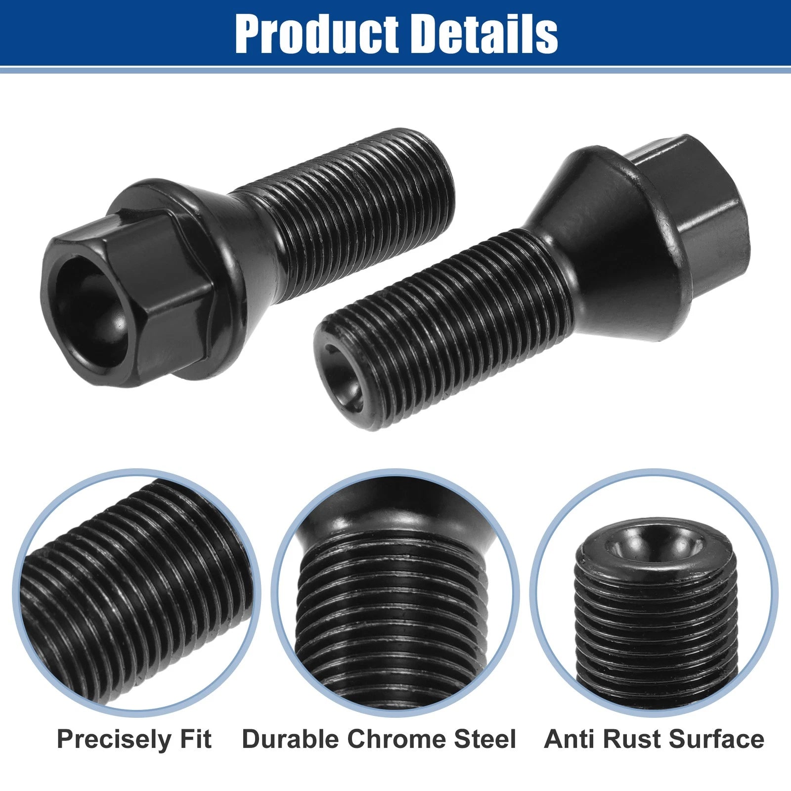 10X M14x1.25 Wheel Lug Bolt Nut for BMW E46 325 E90 (2000–2012) No. 36136781151