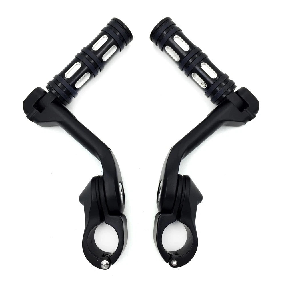 5" Black Foot Peg Kit for Honda GoldWing/Yamaha Roadstar (1.25" Engine Guard)