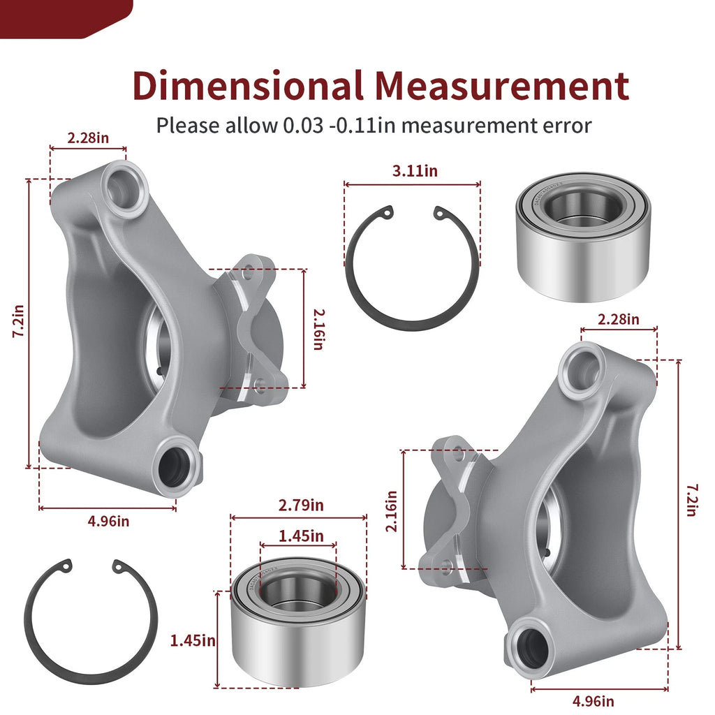 Set of 2 Rear Left & Right Wheel Carriers w/Bearings for Polaris RZR 800 S (2008–2014)