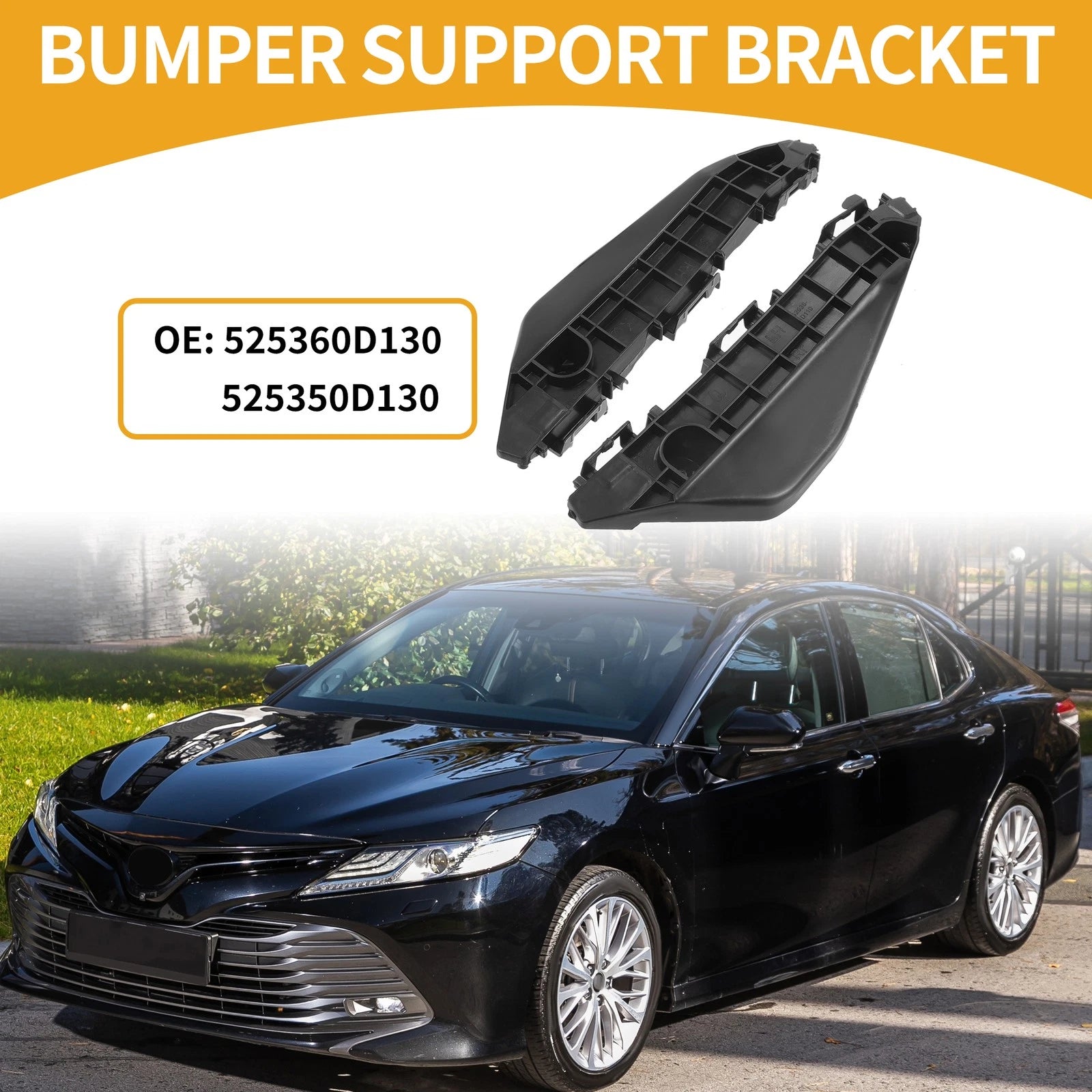 Set of 2 Front Bumper Support Brackets for Toyota Yaris Hatchback 