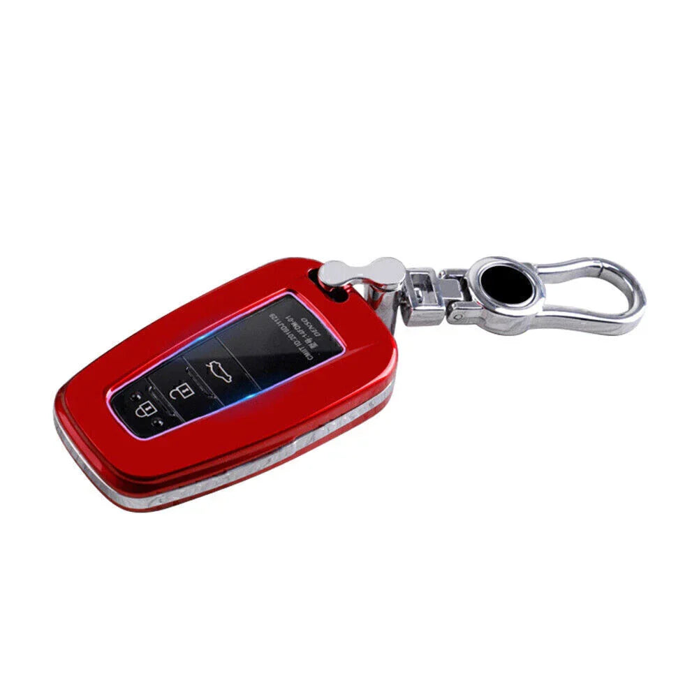 Red Remote Key Fob Case for Toyota Camry Corolla C-HR Prado RAV4 Prius