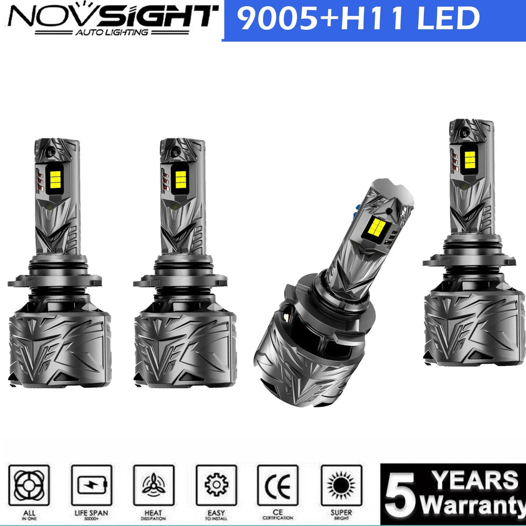 H11 9005 LED Headlight Bulbs for NOVSIGHT (6500K, 100000LM)