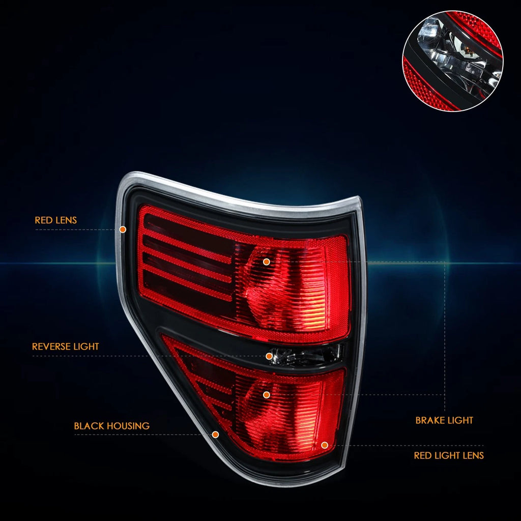 Driver Side Red Lens Tail Brake Light for Ford F-150 (2009–2014)