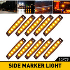 Set of 10 Smoked Amber LED Clearance Marker Lights for Boat Trailer