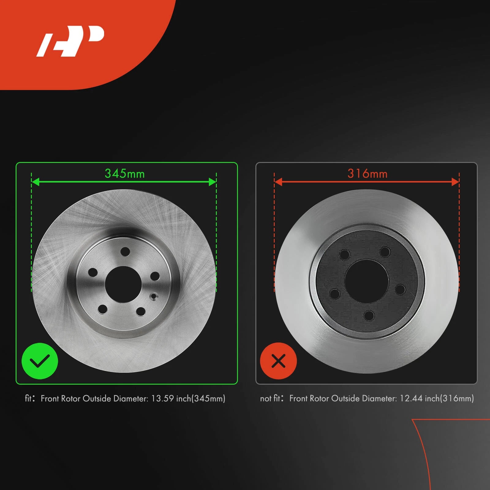 Front Disc Brake Rotors for Cadillac CTS (2008–2014) Buick Regal (2014–2017)