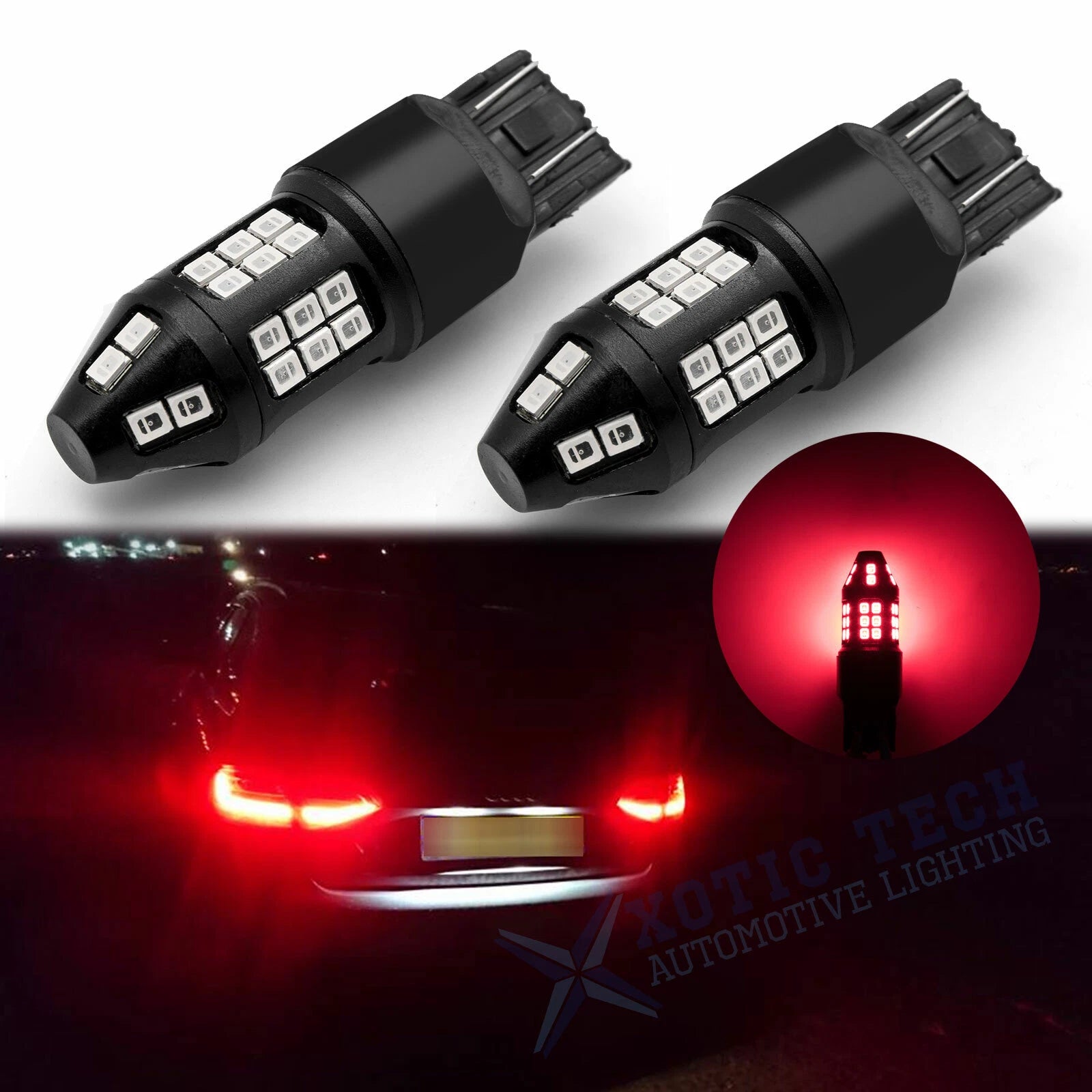 2x Strobe Blinking Red LED Brake Light Bulbs for Honda Civic CR-V (2012–2016)