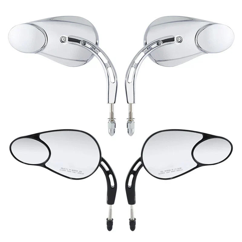 Black/Chrome Rear-View Mirrors for Harley Softail, Touring, Sportster 883-1200