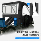 Black Soft Door UTV Cab Enclosure for Kawasaki Mule 600 610 4x4 (2005–2016)