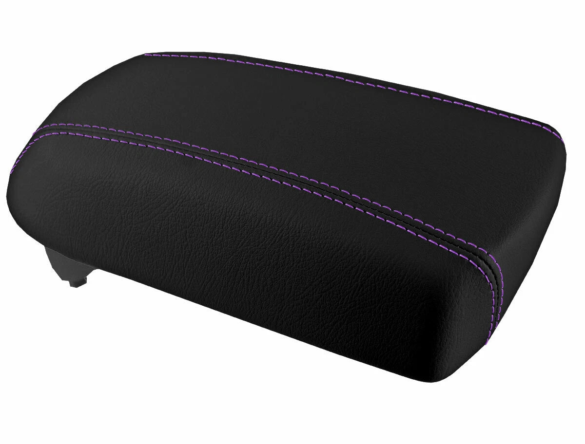 Console Lid Pull Over Cover Leather for Kia Sportage (2011–2016) Purple Stitch