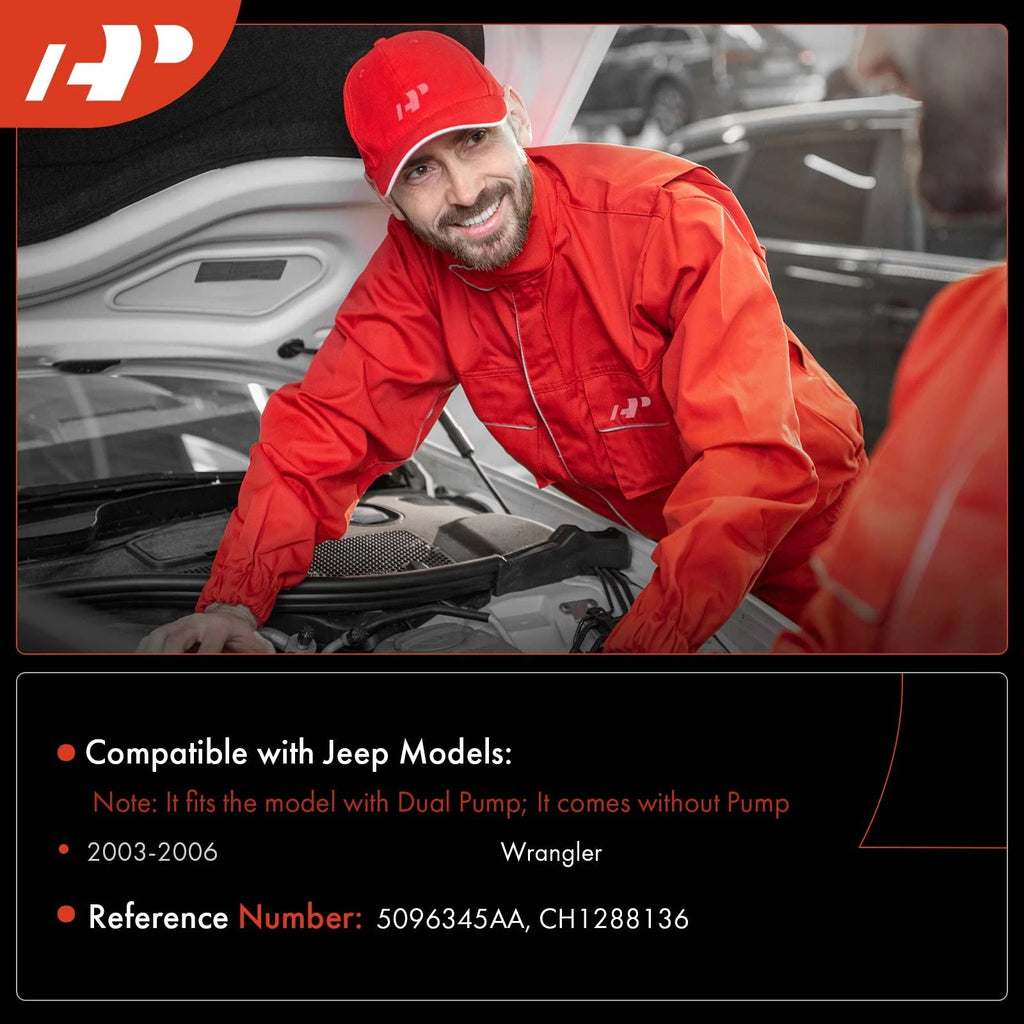 Windshield Washer Reservoir with Cap for Jeep Wrangler (2003-2006)